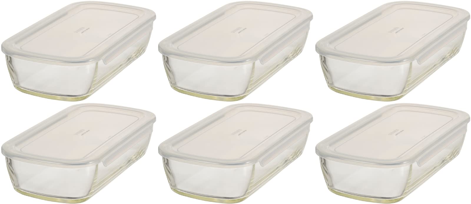 Hario Japan Buono Kitchen Kstl-90-Tw Glass Storage Containers (6-Pack) 900Ml Heat-Resistant Square Clear-Kiichin - The #1 Place for Japanese Goods in Your Hand!