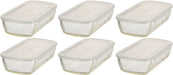 Hario Japan Buono Kitchen Kstl-90-Tw Glass Storage Containers (6-Pack) 900Ml Heat-Resistant Square Clear-Kiichin - The #1 Place for Japanese Goods in Your Hand!