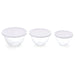 Hario 3pc Heat-Resistant Glass Bowls w/Lid White/Transparent-Kiichin - The #1 Place for Japanese Goods in Your Hand!