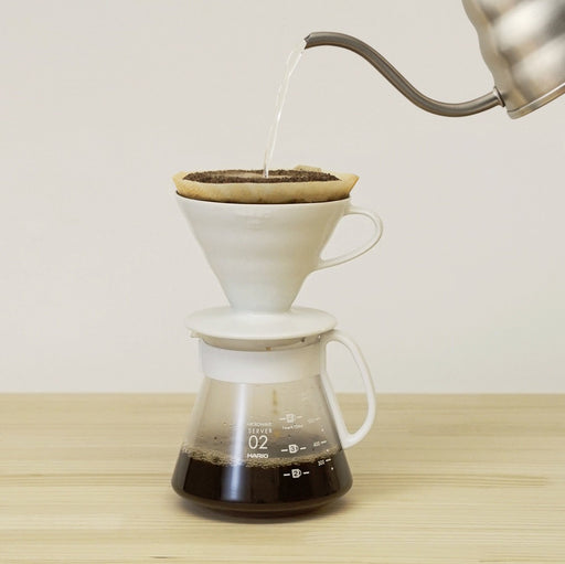 Hario V60 Ceramic Dripper Set 1-4 Cups White XVDD-3012W Japan-Kiichin - The #1 Place for Japanese Goods in Your Hand!