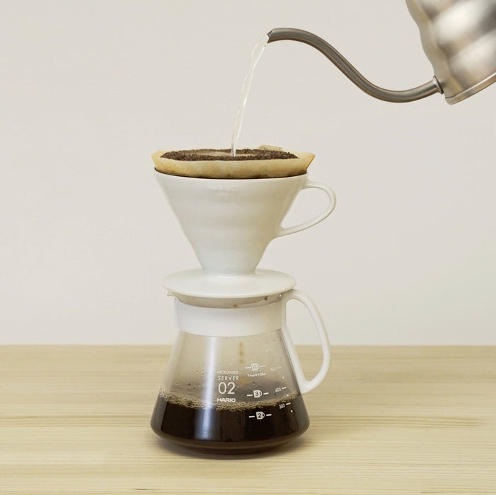 Hario V60 Ceramic Dripper Set 1-4 Cups White XVDD-3012W Japan-Kiichin - The #1 Place for Japanese Goods in Your Hand!