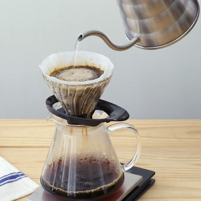 Hario V60 VDGR-01-B Glass Dripper 1-2 Cups Japan Black-Kiichin - The #1 Place for Japanese Goods in Your Hand!
