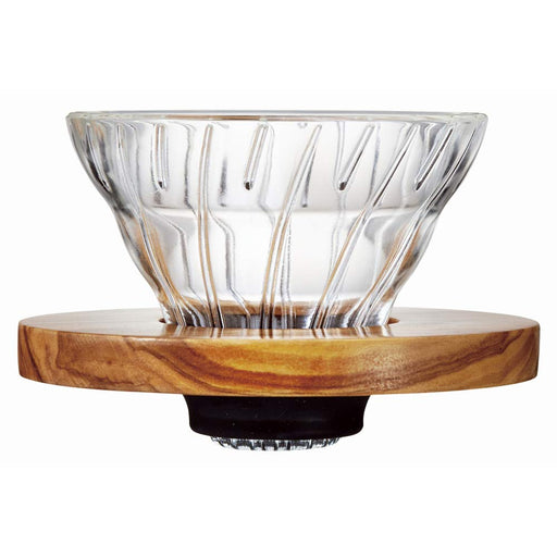 Hario V60 Glass Coffee Dripper Olive Wood 01 Vdg-01-Ov 1-2 Cups-Kiichin - The #1 Place for Japanese Goods in Your Hand!