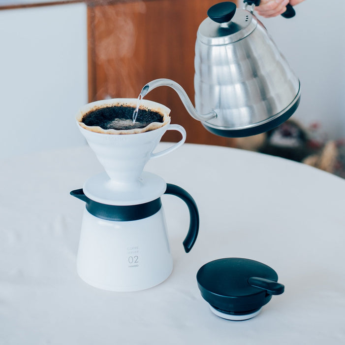 Hario V60 Stainless Steel Server 600 White - Japanese-Made Thermal Server-Kiichin - The #1 Place for Japanese Goods in Your Hand!