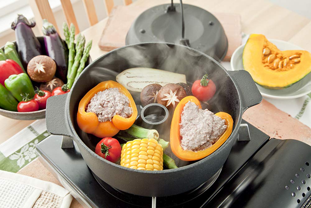 Ikenaga Iron Works 22Cm Japanese Stone Pot for Sweet Potato Roasting - Imojiro-Kiichin - The #1 Place for Japanese Goods in Your Hand!