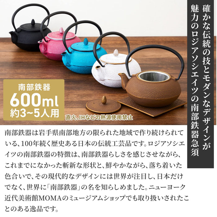 Nambu Ironware Teapot - 0.6L Black Enameled Tea Pot with Strainer-Kiichin - The #1 Place for Japanese Goods in Your Hand!