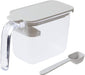 Marna Gray Seasoning Pot with Spoon - Moisture Prevention Container for Salt and Sugar-Kiichin - The #1 Place for Japanese Goods in Your Hand!