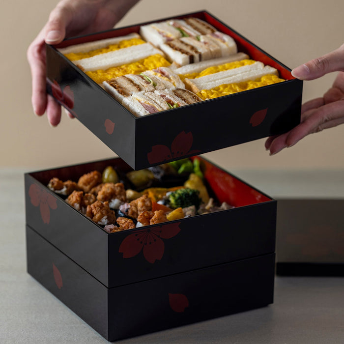 Miyamoto Sakura 3-Tier Jubako Box - 150mm ABS Resin-Kiichin - The #1 Place for Japanese Goods in Your Hand!
