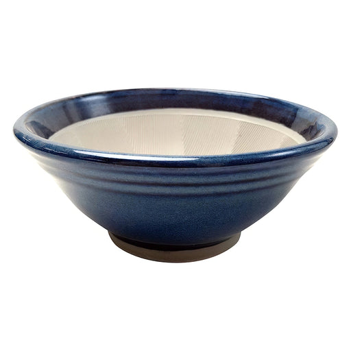 Motoshige Ceramic Blue Suribachi Mortar 19Cm - Authentic Japanese Kitchen Tool-Kiichin - The #1 Place for Japanese Goods in Your Hand!