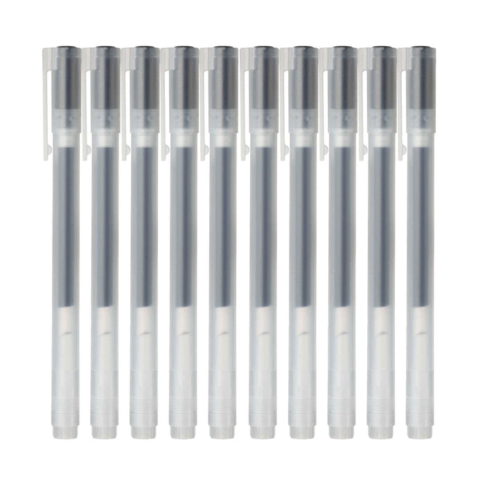Mujirushi Ryohin 10-Pack Black Gel Ink Ballpoint Pen 0.5mm Tip-Kiichin - The #1 Place for Japanese Goods in Your Hand!