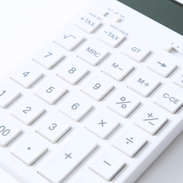Muji Ryohin Japan Calculator - White 12 Digits KK-1154MS - 37355538-Kiichin - The #1 Place for Japanese Goods in Your Hand!