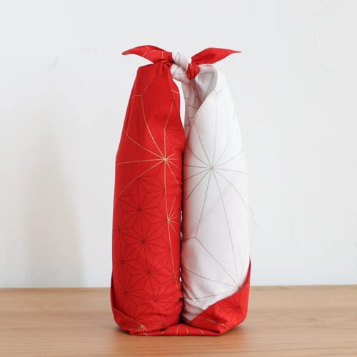 Musubi Furoshiki 70Cm Cotton Hemp Leaf Turtle Shell Red - Authentic Japanese Design-Kiichin - The #1 Place for Japanese Goods in Your Hand!