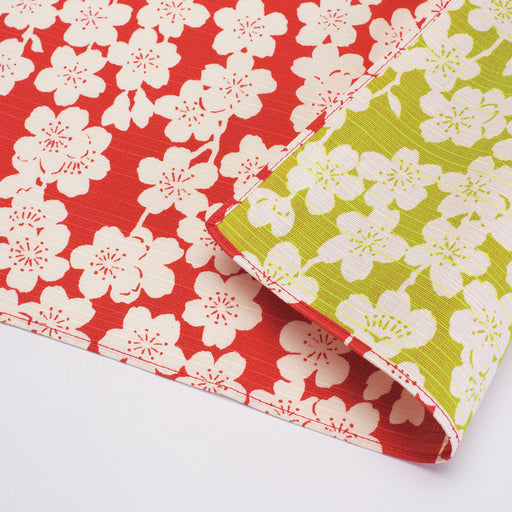 Musubi Furoshiki Chief Isa Japanese Cherry Blossom Pink Green 48Cm Cotton-Kiichin - The #1 Place for Japanese Goods in Your Hand!