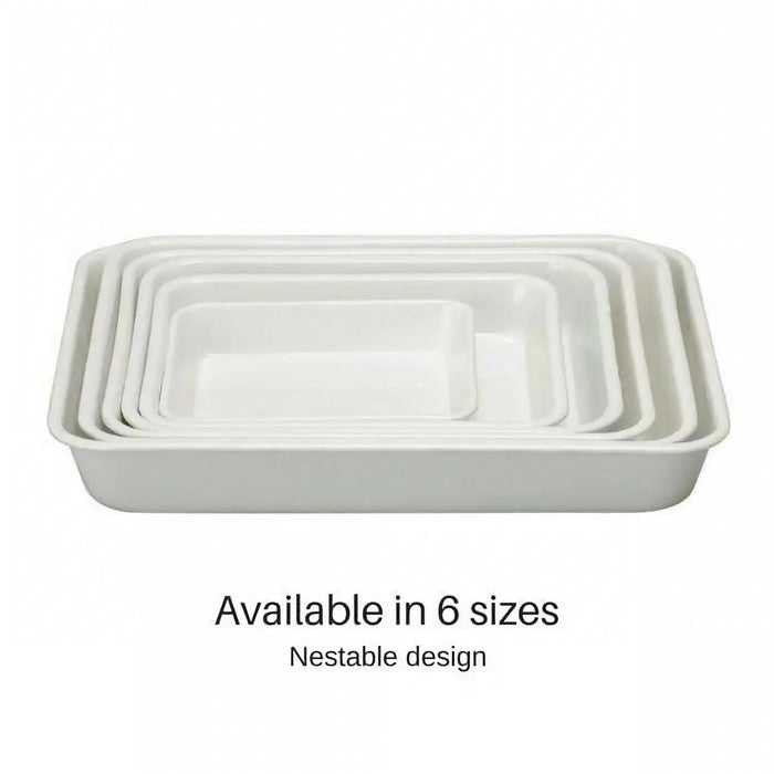 Noda Horo White Series Enamel No.18 Nestable Baking Tray for Meal Prep-Kiichin - The #1 Place for Japanese Goods in Your Hand!