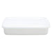 Noda Horo White Enamel Rectangle Shallow Food Containers - Large Size with Lid-Kiichin - The #1 Place for Japanese Goods in Your Hand!