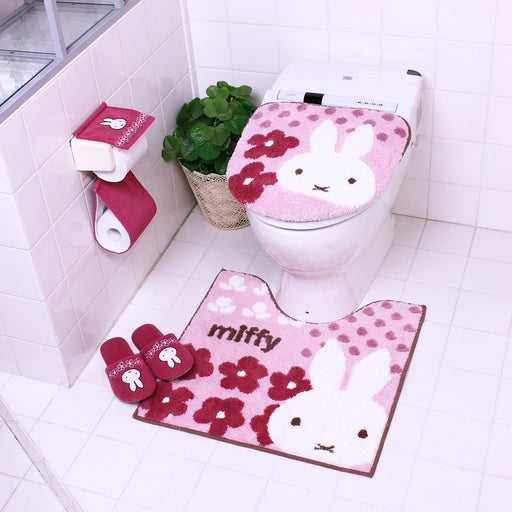 Senko Miffy Pink Floral Slippers - Japanese Size 24Cm - 61273-Kiichin - The #1 Place for Japanese Goods in Your Hand!