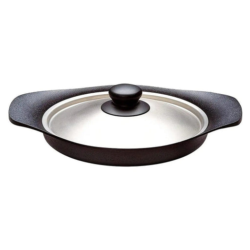 Nihon Yoshokki 22Cm Cast Iron Induction Oil Pan Griddle with Steel Lid-Kiichin - The #1 Place for Japanese Goods in Your Hand!