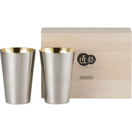 Premium Gold Plated Stainless Steel Tumbler Set - 390ml (2pcs) by Wahei Freiz-Kiichin - The #1 Place for Japanese Goods in Your Hand!