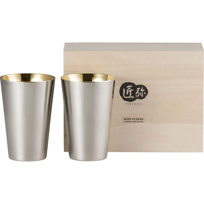Premium Gold Plated Stainless Steel Tumbler Set - 390ml (2pcs) by Wahei Freiz-Kiichin - The #1 Place for Japanese Goods in Your Hand!